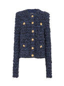 Balmain Short Tweed Strickjacke