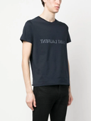 T-shirt in cotone con stampa logo rovesciato Saint Laurent