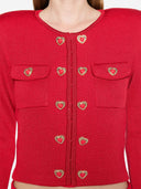 Cardigan auto -ritratto con pulsanti per il cuore