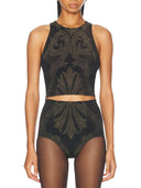 Wolford X Etro Wolford X Etro Metallic Floral Jacquard Crop Top