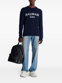 Maglione balmain con logo intarsio