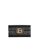 Bolso de billetera de Balmain B en cuero liso