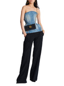 Bolso de billetera de Balmain B en cuero liso