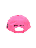 Palm Angels 로고 야구 모자 퓨샤 플루오 블랙