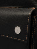 Zaino in pelle nera di Brunello Cucinelli con logo