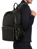 Zaino in pelle nera di Brunello Cucinelli con logo