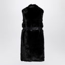 Swd da S.PAROLA. Gilet in finta pelliccia con cintura nera