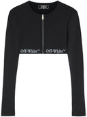 Fuori top corto bianco con band logo