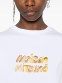 Camiseta de logotipo bordado de Maison Kitsune`