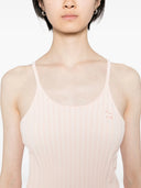 Maison Kitsune` Ribbed Tank Top With Baby Fox Applique