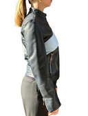 Bomber in pelle La Rose Nero