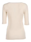 Fabiana Filippi T Shirt In Jersey Costina Manica Al Gomito Con Scollo U Color Burro