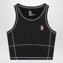 Moncler Grenoble Black Top In Stretch Nylon Blend