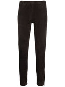 Parosh Parosh Slim Fit Suede Trousears