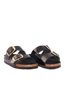 Birkenstock Arizona Big Buckle Hex Shine Black,Natural Leather, S