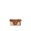 Valentino Garavani Valentino Garavani Raffia And Leather Locò Shoulder Bag