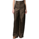 Pantalones de seda de monograma fendi ff