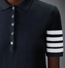 Thom Browne Polo Dress In Textured Pique W/ Eng 4 Bar