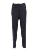 Fabiana Filippi Pantalone Jogging Con Pinces In Frescolana E Filo Diamante Color Blu Notte