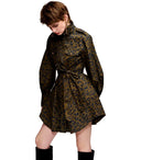 Essentiel Antwerp Black Kaki Animal Print Keto Dress