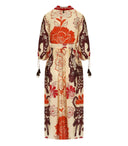 Pahiesa Formentera Robe chemise écru et orange