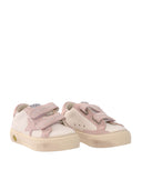 Golden Goose Sneakers May School Leather Upper Toe And Tongue Suede Strap Star And Heel White/Pink
