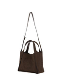 Stella Mc Cartney Logo Crossbody Tote Bag Embossed Grainy Alter Suede