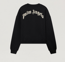 Palm Angels Curved Logo Loose Crop Crew
