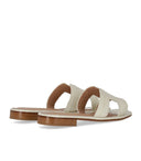 Paolo Ferrara Croco Print White Sandal