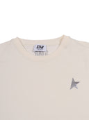 Golden Goose Sneakers Star Unisex T Shirt Cotton Jersey With Metallic Print Heritage White