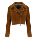 Myskin Braune kurze Jacke mit Fransen