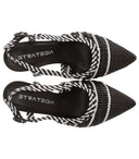 Braune, gewebte Slingback-Pumps von Strategia