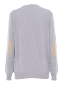 Kangra Cashmere Girocollo Rasato Calato C/Toppe Alcantara
