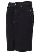Stella Mc Cartney Black Denim Lace Skirt