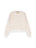 Balmain Allover Logo Creweneck Sweter