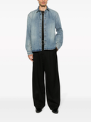 Saint Laurent Trouville Logo Embroidered Denim Shirt