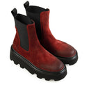 Stivaletto Chelsea Elena Iachi in pelle scamosciata rossa