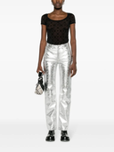 Marine Serre Moonogram Mesh Flock Ss Roundneck Top