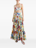 Dolce & Gabbana Long Flounced Skirt With Floral Print