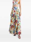 Dolce & Gabbana Long Flounced Skirt With Floral Print