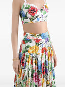 Dolce & Gabbana Long Flounced Skirt With Floral Print