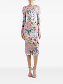 Dolce & Gabbana Floral Midi Dress In Silk Blend