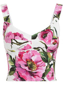 Dolce & Gabbana Flower Print Bustier Top