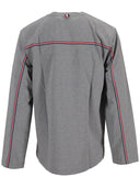 Thom Browne Oversized Long Sleeve Tee W/ Rwb Knit Trim In Medium Weight Jersey