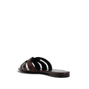 Sandales plates en cuir hommage de Saint Laurent