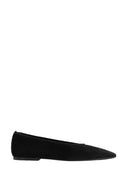 Toteme Minimalist Black Suede Ballet Flats