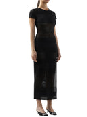 Gcds Long Mesh Dress With Logo