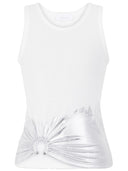 Camiseta de tanque acanalado de Rabanne con aplicación penetrante