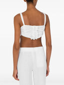 Moschino top corto con volantes