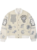 Casablanca Chenille Bomber Jacket With Patchwork Design